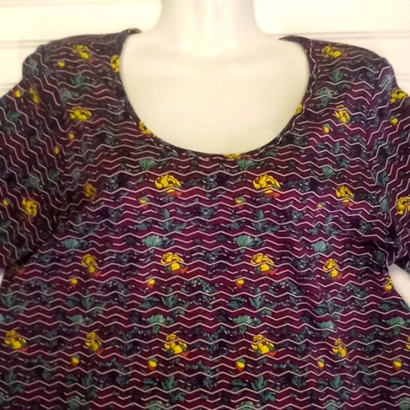 LLR Floral  & Striped Perfect T Tunic Top - Picture 3 of 12